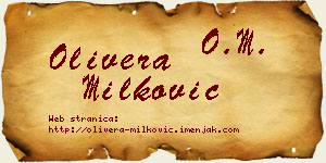 Olivera Milković vizit kartica